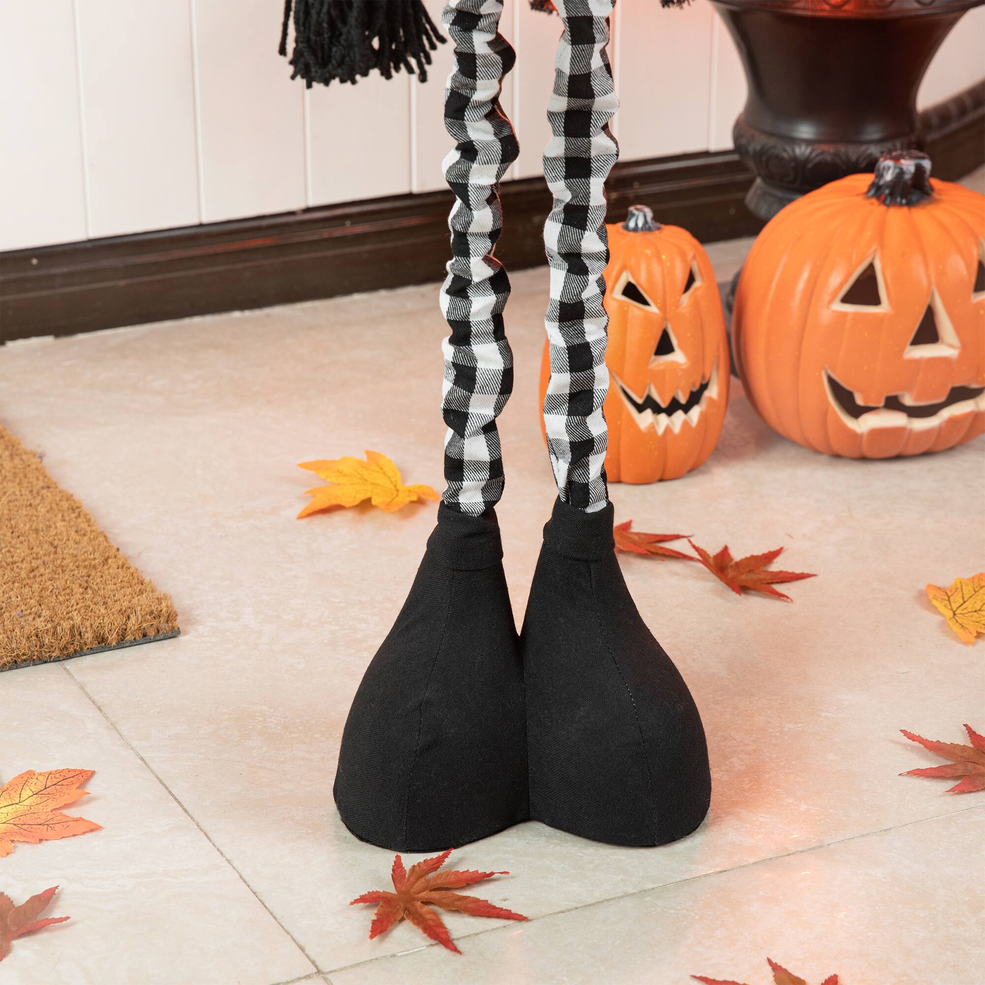 Glitzhome® 38" Lighted Halloween Fabric Ghost Standing Décor with Timer